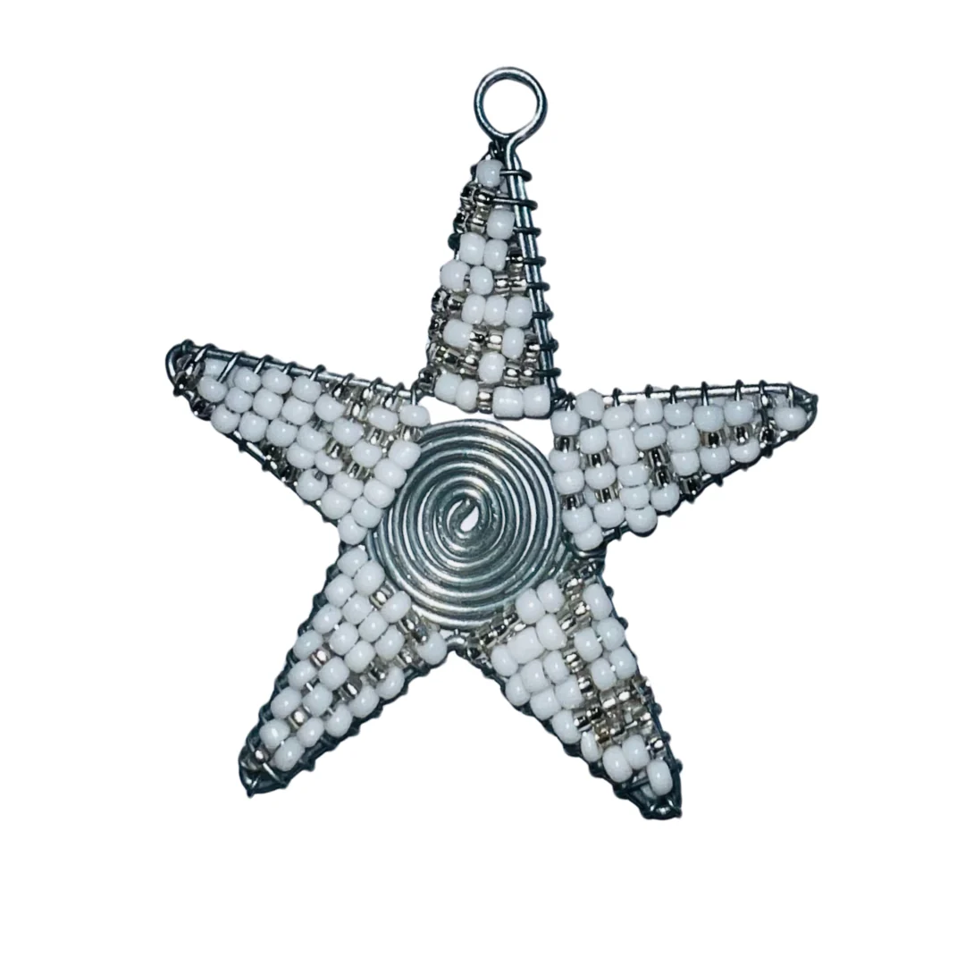 Beaded Christmas Ornament - Star (Various Colours) - Image 5